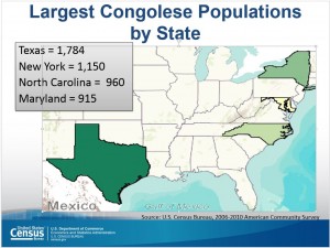 Largest Congolese Population by State - total 11,009